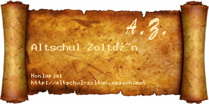 Altschul Zoltán névjegykártya