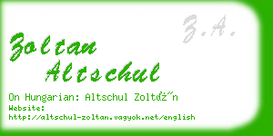 zoltan altschul business card
